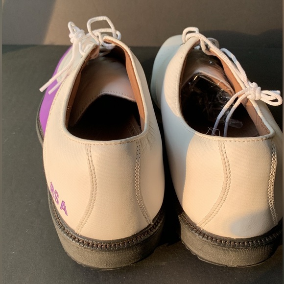 Footjoy Icon Traditional Golf Shoes White W/ Purple (11.5) - Picture 5 of 6